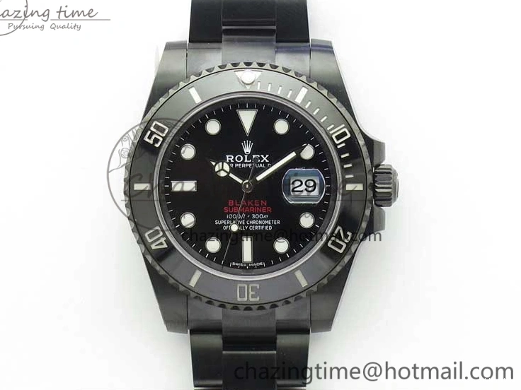 1:1 V6F Blaken Best 904L Date Submariner PVD Edition A2824 0322